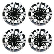 Universal Hubcap 15 Inch ABS Tire Trim Cover, Pack of 4 Hubcaps Car Accessory, Silver