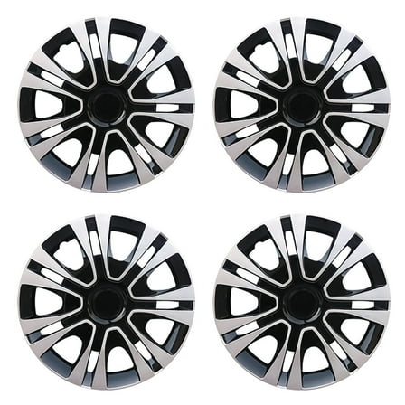 Universal Hubcap 15 Inch ABS Tire Trim Cover, Pack of 4 Hubcaps Car Accessory, Silver