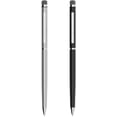 thumbnail image 1 of Universal Hybrid Twist 2-in-1 Stylus for Smartphones, Tablets and Other Touchscreen Devices | Works for School, Online Class, Business, Work (2 Pack, Black / Brushed Aluminum), 1 of 7