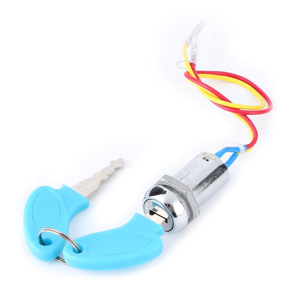 1Pcs Ebike Ignition Switch Lock Keys W/ Wire Electric Scooter Tricycle Vehicle Assembly Kit Universals Kick Scooter Accessories