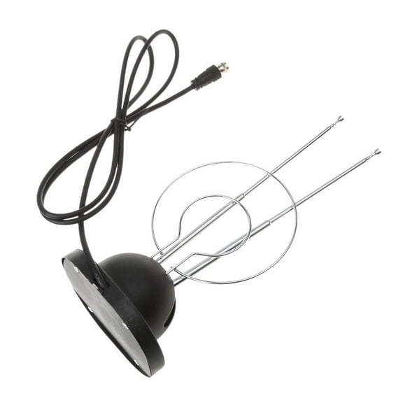 Universal Indoor Rabbit Ear TV Antenna For HDTV Ready VHF Dual Loop Coaxial