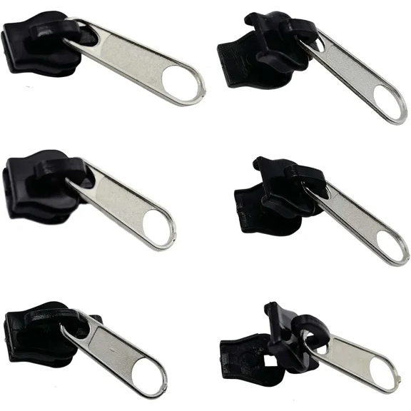 Universal Instant Fix Zipper Repair Kit,Replacement Zipper Slider Teeth for Broken Zippers on Backpacks,Tents,Jackets and Luggage etc.(2 Large,2 Middle,2 Small)