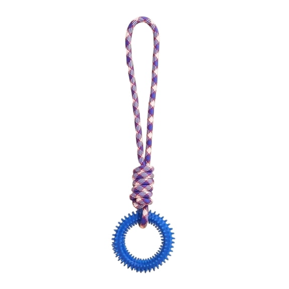 Universal Interactive Training Pet Toy Ring, Long-Lasting TPRA Floating Fitness Ring for Large Dogs Fetch and Play with Rope, Blue