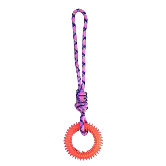 Universal Interactive Training Pet Toy Ring, Long-Lasting TPRA Floating Fitness Ring for Large Dogs Fetch and Play with Rope, Saffron