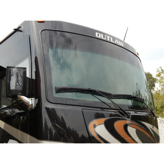 Universal Interior RV Windshield Privacy Shade 108" x 46" for Class A RVs - Black