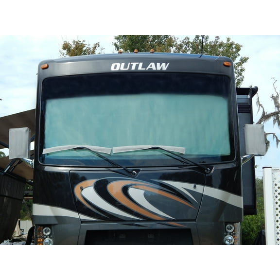 Universal Interior RV Windshield Privacy Shade 120" x 46" for Class A RVs, RV Quick Shades, RV Window Shades, RV Windshield Shade Covers (Grey)