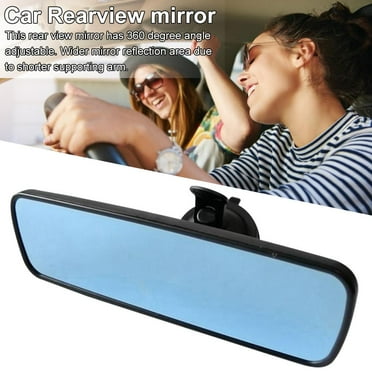 Universal Interior Rear View Mirror Suction Rearview Mirror for Car HD Anti-glare Rear View Mirror 9.8 inches (Blue)