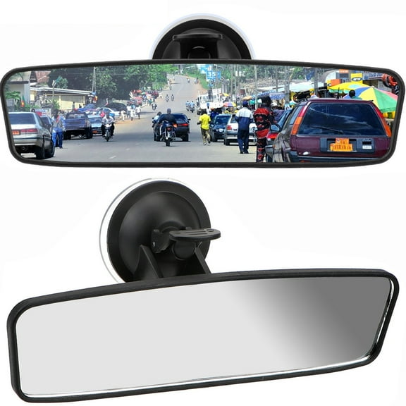 Universal Interior Rear View Mirror Suction Rearview Mirror for Car HD Anti-glare Rear View Mirror 9.8 inches