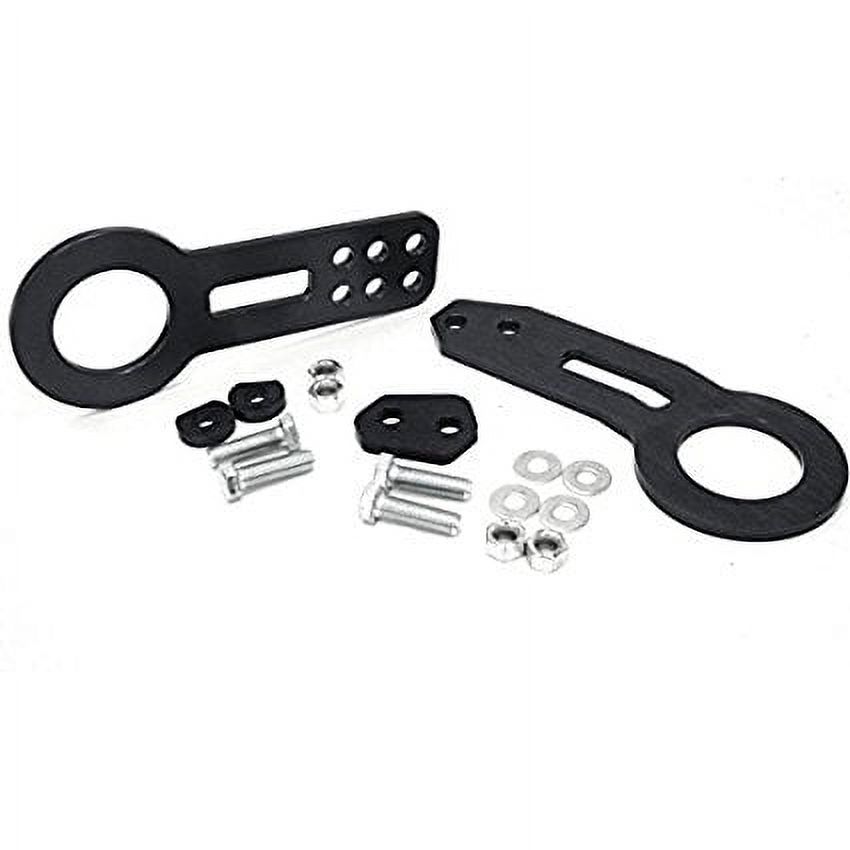 Universal JDM Black Front Tow Hook + Rear Tow Hook Towing Kit Camry