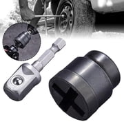 Universal Jack Socket Adapter for Hand Drill & Impact Wrench - Heavy-Duty Socket Converter for Scissor Car Jack, Easy Tire Change Tool, 1/2" Drive, 3-Second Quick Release, Durable Alloy Construction