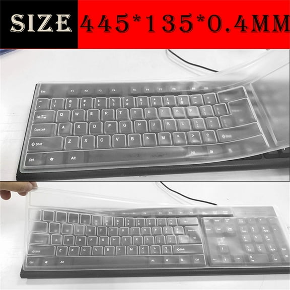Universal Keyboard Skin Silicone Desktop Computer Keyboard Cover Skin Protector 108 Key 17 Inch Dustproof Guard for Office Home Clear Waterproof Overlay