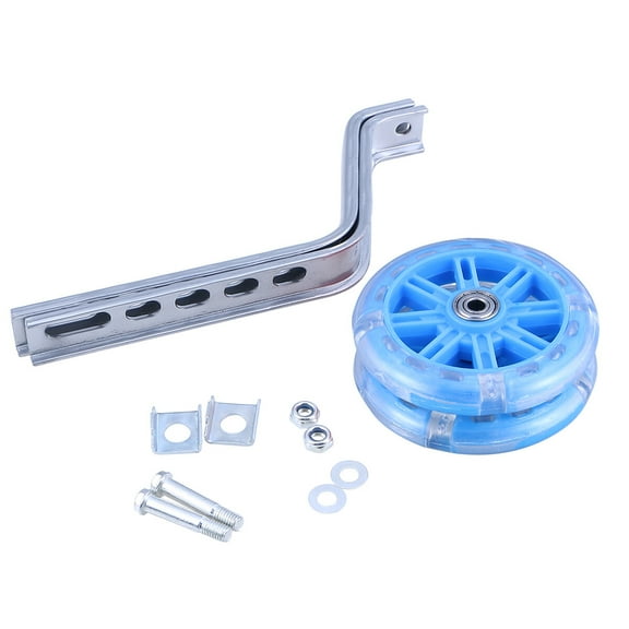 Blue Adjustable Steel Auxiliary Bike Wheels for Training and Balance to Fit Most Bikes 7.5 Inches