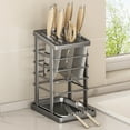 thumbnail image 1 of Universal Knife Block Holder - Knife Holder with Removable Tray, Compact Kitchen Knife Holder for Countertop, Detachable Empty Storage with Drain Hole,6.1x8.8in, 1 of 7