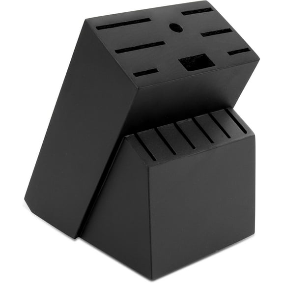 Universal Knife Block Holder,Large Wood Bamboo Knife Block without Knives,14 Slot Universal Knife Holder Countertop,Butcher Block Knife Storage Organizer for Kitchen (Black)