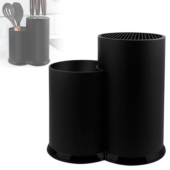 Universal Knife Holder with Storage Organizer Kitchen Utensil Silverware Cutlery Spoon Fork Holder for Countertop Cabinet and Drawer, No Knive