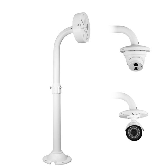 Universal L-Type CCTV Dome Camera Mount Bracket, 16-25 Inch Adjustable, Beige