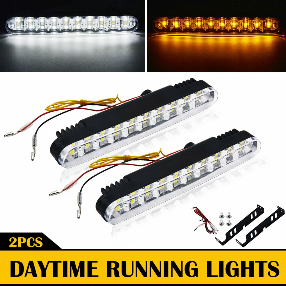 Universal LED Daytime Running Lights Kit White Light Turn Signal