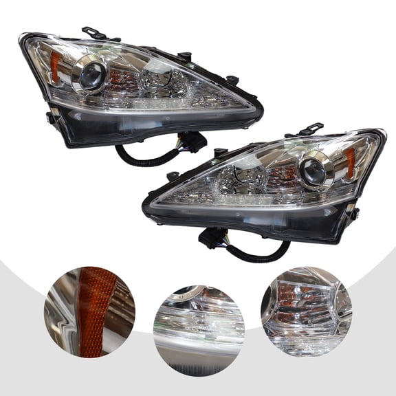 Universal LED Headlight  Long-Lasting, Impact-Resistant Front Light with Safe Driving Design and Electroplated Finish