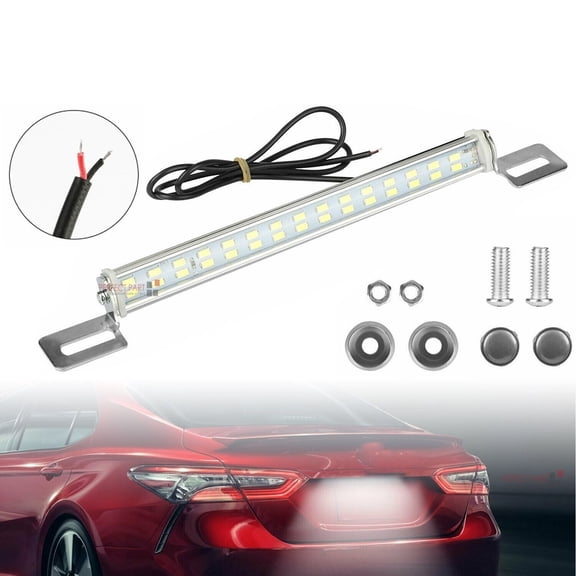 Universal LED License Plate Light Bar with Adjustable Bracket, 6000K Super White for Car SUV Truck RV - Backup/Reverse Light, IP67 Waterproof, Easy Install