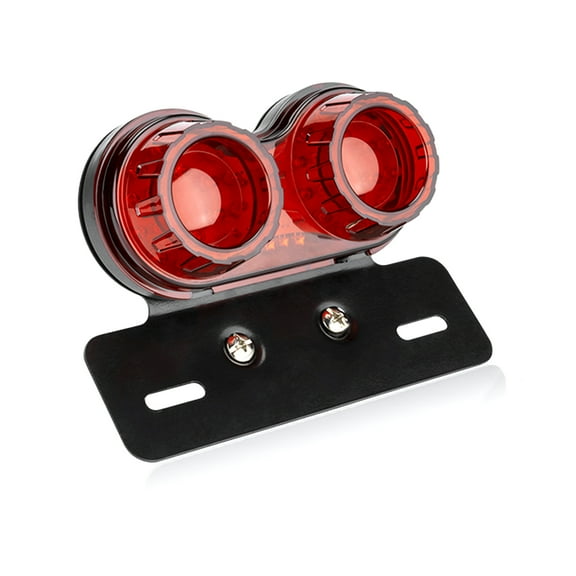 Universal LED Motorcycle Tail Lamp - Dual Function Turn Signal and Brake Lights - Includes License Plate Holder - Enhance Visibility and Safety