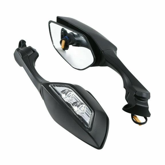 Universal LED Turn Signal Rearview Mirrors - Compatible with 2016-2023 Kawasaki Ninja ZX10R & Similar Sport Bikes (Fits 2018/2019 Models)