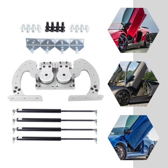 Universal Lambo Door Conversion Kit, 90 Vertical Bolt-On Hinge Kit Fits Most Cars Including Audi, Dodge, Ford, Honda, Toyota, Nissan & Chevrolet (Vertical Doors Upgrade)