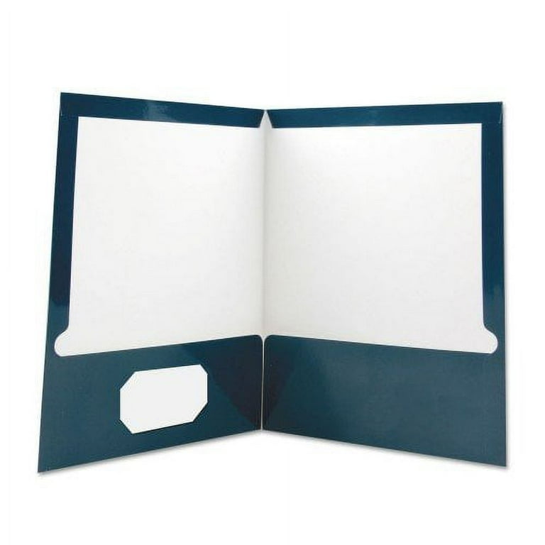 Laminated Two-Pocket Folder, Cardboard Paper, 100-Sheet Capacity, 11 x 8.5, Navy, 25/Box Laminated Two-Pocket Folder, Cardboard Paper, 100-Sheet Capacity, 11 x 8.5, Navy, 25/Box