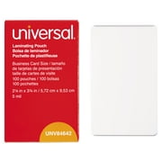 Universal Laminating Pouches, 5 mil, 3.75 x 2.25, Matte Clear, 100/Box -UNV84642
