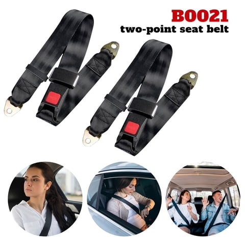 Universal Lap Seat Belt,2Pack DFITO Retractable 2 Point Safety Seat Belt Straps Car Vehicle Adjustable Belt Kit,Black
