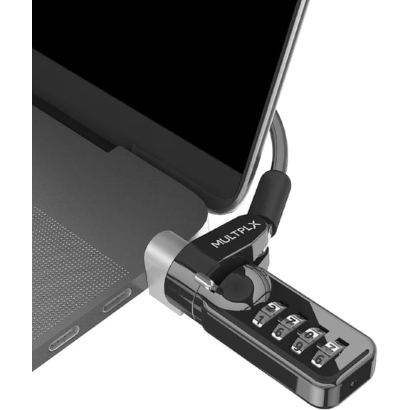 Universal Laptop Security Lock | Compatible with All Laptops inc MacBook | 1.7m Anti-Theft Cable | 4 Digit Combination Lock | Cut Resistant Steel Cable