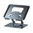 thumbnail image 1 of Universal Laptop Stand with 360° Rotating Base, Adjustable Height Multi-Angle, Foldable Mounted Reading Bookshelf Gray, 1 of 7