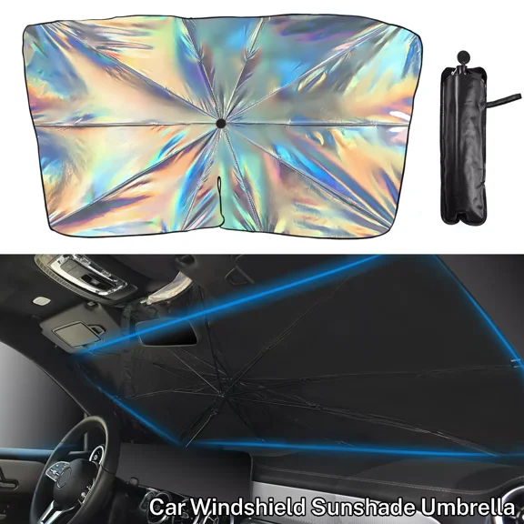 Universal Laser Car Umbrella Windshield Uv Sunshade Heat Sun Shade Window Cover.