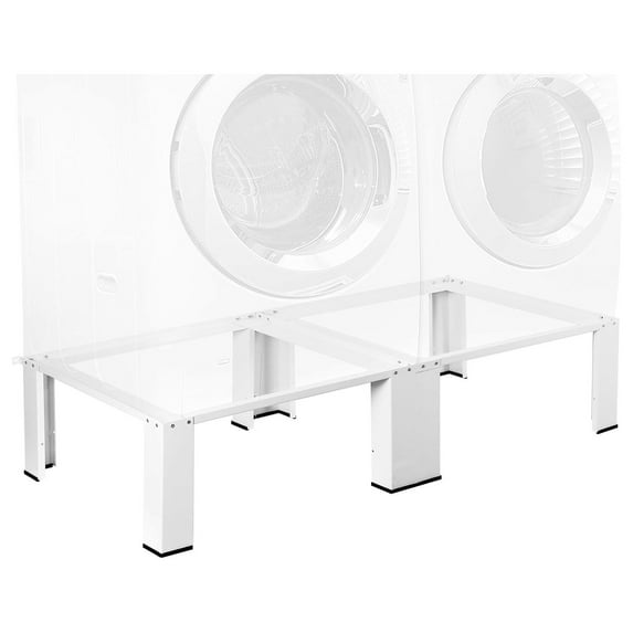 Universal Laundry Dual Pedestal for Washer and Dryer Set, Washing Machine Stand, Dryer Base, White, LF-WDP01