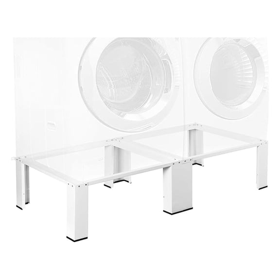 Universal Laundry Dual Pedestal for Washer and Dryer Set, Washing Machine Stand, Dryer Base, White, LF-WDP01