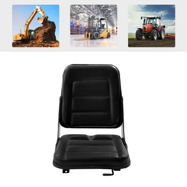 Universal Lawn Mower Tractor Forklift Seat w/Backrest Slidable Waterproof Black