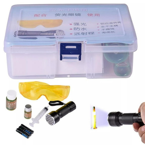 Universal Leak Detection Kit Engine Oil, Coolant, AC Refrigerant - with UV Light & Glasses for Automotive & AC Systems