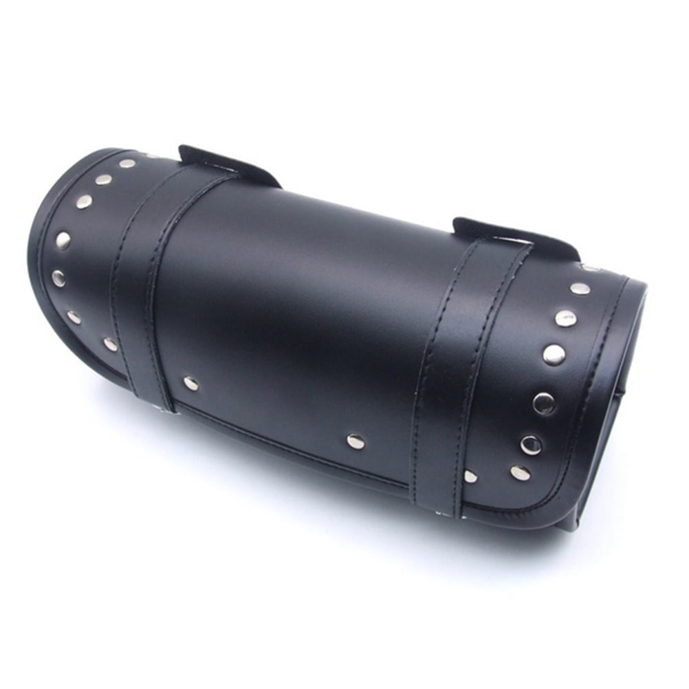 Universal Leather Motorcycle Travel Bags Saddle Bag Roll Barrel Bag