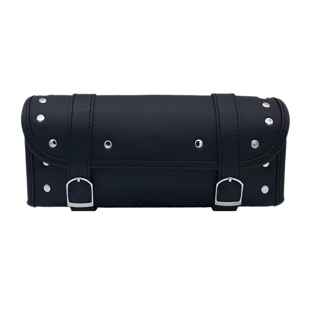 Universal Leather Motorcycle Travel Bags Saddle Bag Roll Barrel Bag