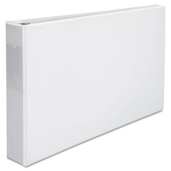 Universal Ledger, 2" Capacity, 20.19x11.57x3.01, Round 3-Ring Binder with Label Holder, White