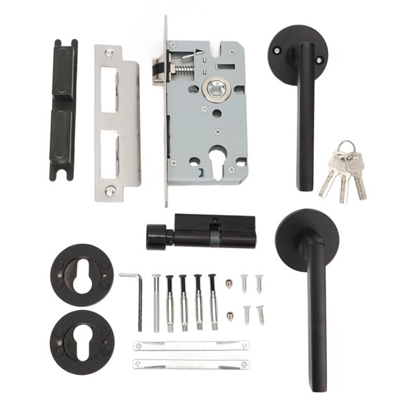 Universal Lever Door Handle, Ergonomic Design, Stainless Steel, Secure Locking Mechanism, 2 Pack