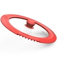 thumbnail image 1 of Universal Lid Fits 10" 10.5" 11" 11.5" Cookware, Silicone Replacement Pan Lid for Pots, Pans and Skillets, Tempered Glass Strainer Lid with Heat Resistant Silicone Rim, Red, 1 of 7
