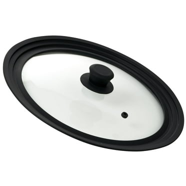 Universal Lid for Pans, Pots and Skillets Vented Tempered Glass with Graduated Rim Fits 10 inch, 11 inch, 12 inch Cookware Heat Resistant Handle Food Safe - Microwave Safe Dishwasher Safe