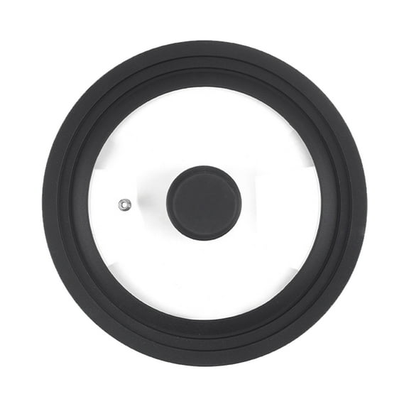 Universal Lids Fits 7 to 12-Inch Cookware, Silicone Replacement Pan Lid, Glass Top Covers for Skillets, Pots, Frying Pans, Cast Iron, CrockPotStyle 2-Style 2