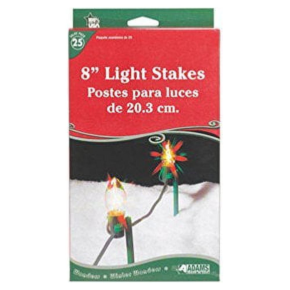Adams Clear 8" Universal Christmas Light Stakes, Pack of 25