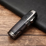 Universal Lighter Windproof Direct Punch Three-Hole Large Fire Cigar Lighter With Cigar Puncher Points Cigar