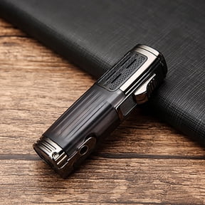 Universal Lighter Windproof Direct Punch Three-Hole Large Fire Cigar Lighter With Cigar Puncher Points Cigar