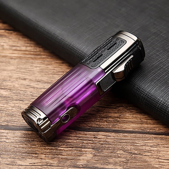 Universal Lighter Windproof Direct Punch Three-Hole Large Fire Cigar Lighter With Cigar Puncher Points Cigar