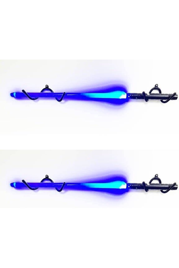 Universal Lightsaber Wall Mount Holder Light Saber Display Rack Hook Stand - Horizontal Mount - Perfect Solution for Lightsaber Display - Pack of 4 - W Style , Black, Hardware Included. No Lightsaber