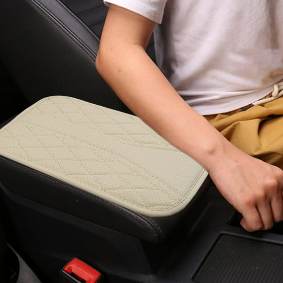 Universal Lightweight Leather Car Armrest Pad - Non-Slip Comfort Mat for Center Console, Elbow Support Cushion, All-Season Breathable & Durable Auto Accessory