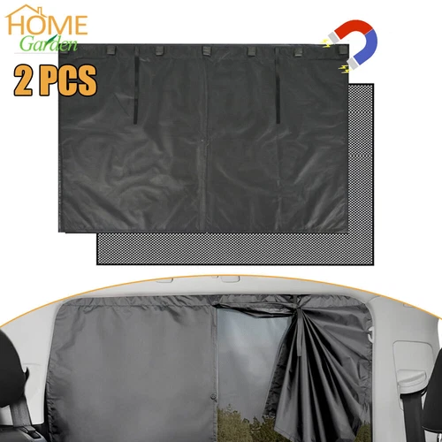Universal Magnetic Car Sun Shade Double Layer Side Window Mesh Curtain Blackout